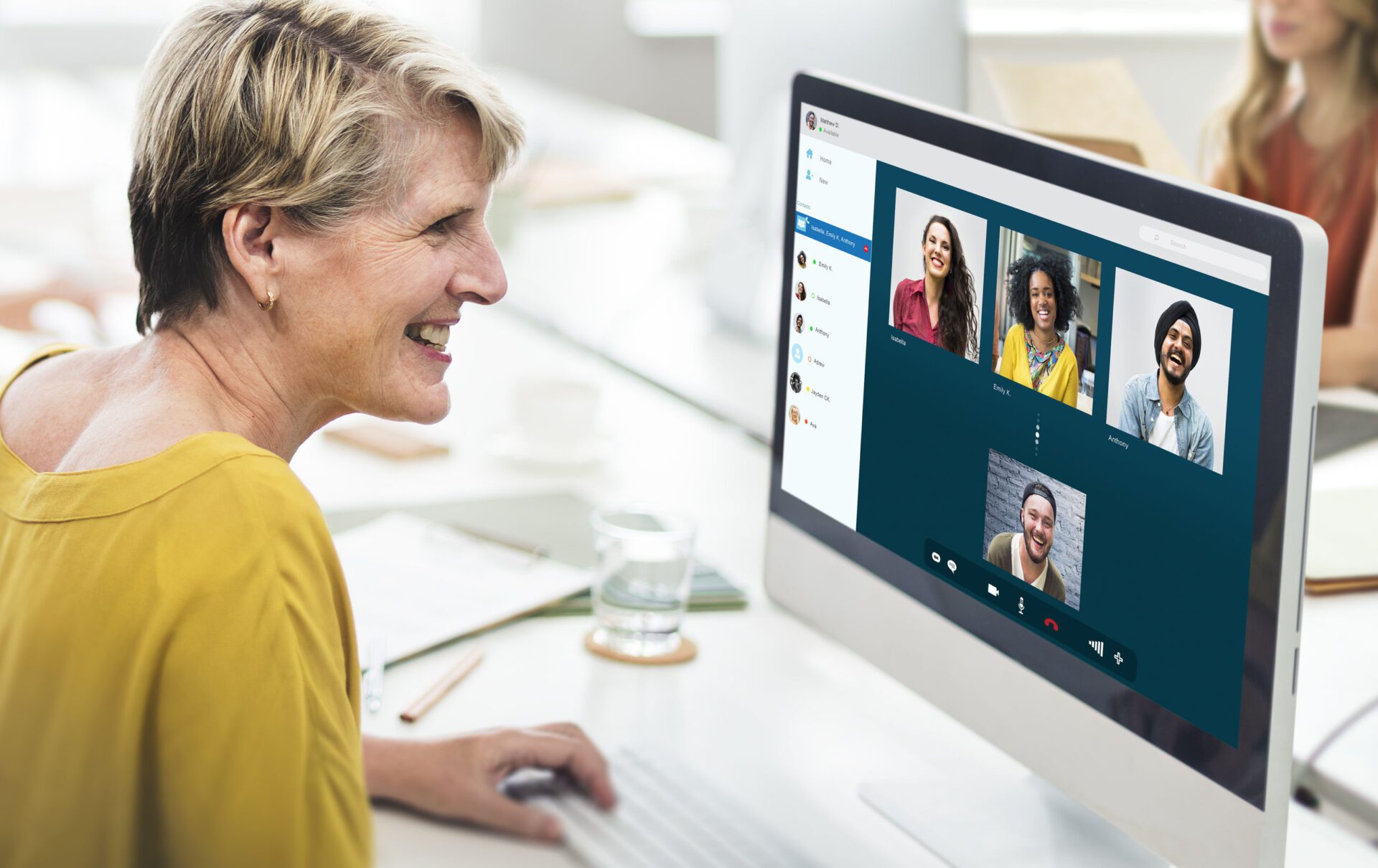 Group Friends Video Chat Connection Concept